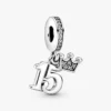 15th Birthday Dangle Charm aus Sterlingsilber