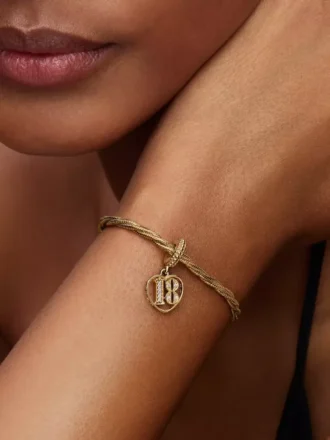 18th Celebration Dangle Charm, 14-karätig vergoldet