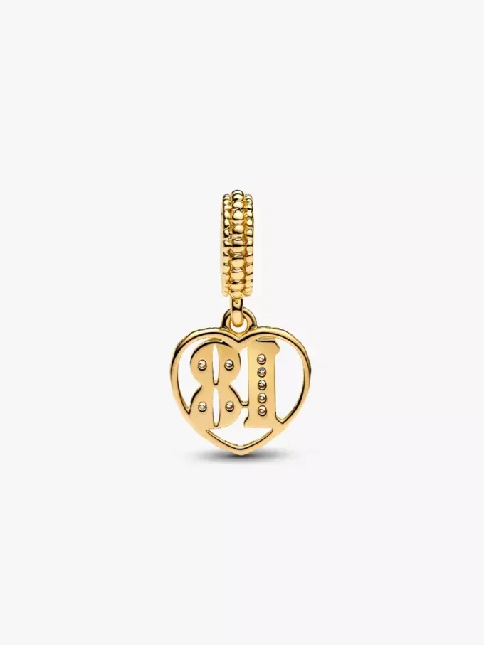 18th Celebration Dangle Charm, 14-karätig vergoldet 18th Celebration Dangle Charm, 14-karätig vergoldet