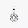 2025 Vierblättriges Kleeblatt-Dangle Charm mit im Labor gezüchtetem Diamanten, 0,009 ct insgesamt, Sterlingsilber, 14-karätige Vergoldung 2025 Vierblättriges Kleeblatt-Dangle Charm mit im Labor gezüchtetem Diamanten, 0,009 ct insgesamt, Sterlingsilber, 14-karätige Vergoldung
