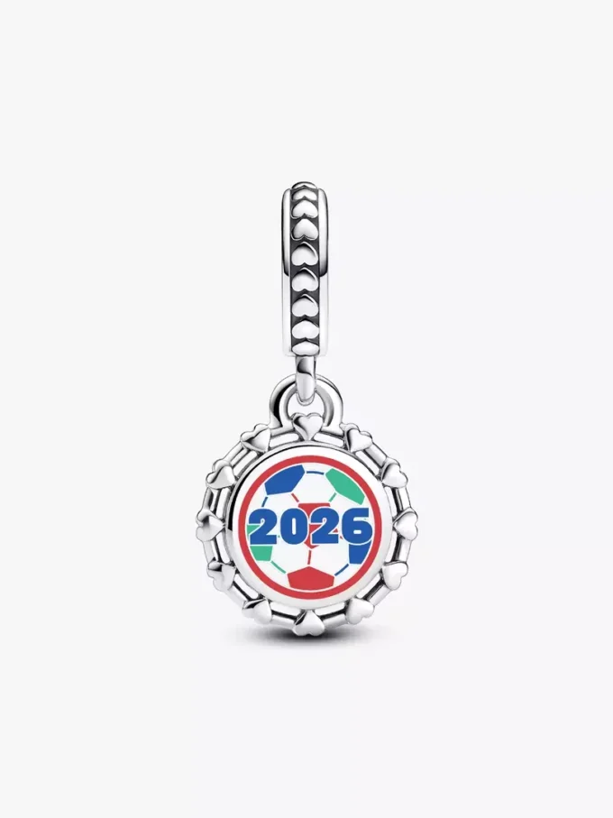 2026 Fußball-Dangle Charm aus Sterlingsilber 2026 Fußball-Dangle Charm aus Sterlingsilber