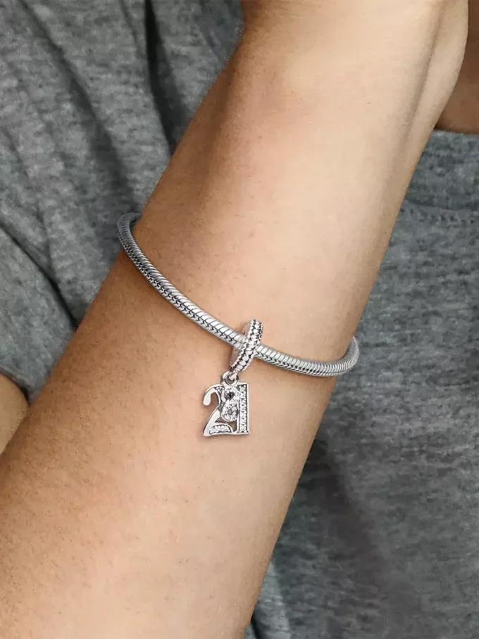 21. Geburtstag-Dangle Charm aus Sterlingsilber 21. Geburtstag-Dangle Charm aus Sterlingsilber