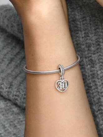 30th Celebration Dangle Charm – Sterlingsilber