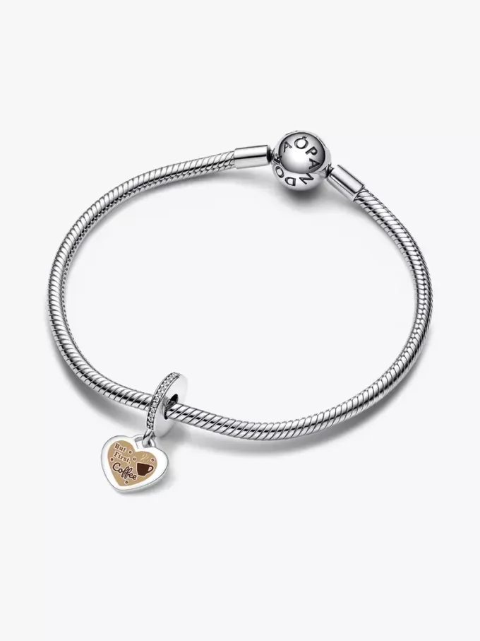 Aber zuerst: Dangle Charm aus Sterlingsilber Aber zuerst: Dangle Charm aus Sterlingsilber