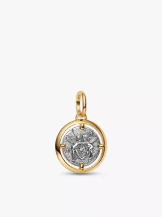Cupid-Medaillon-Charm-Halskette, 2er-Set