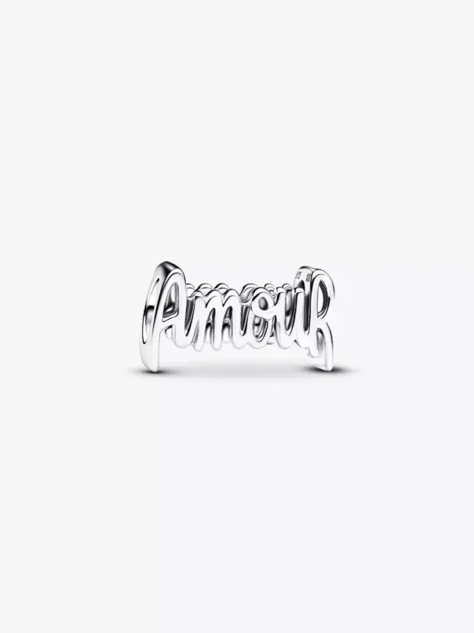 Amour-Charm mit Schriftzug aus Sterlingsilber Amour-Charm mit Schriftzug aus Sterlingsilber