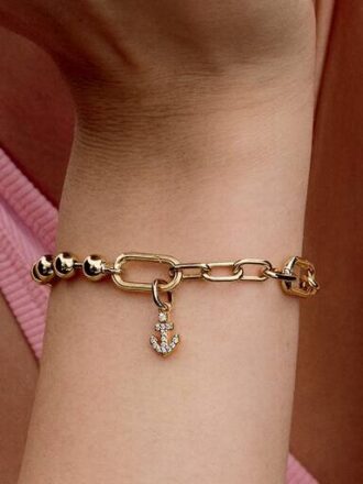 Anchor Mini Dangle Charm – 14 Karat vergoldet
