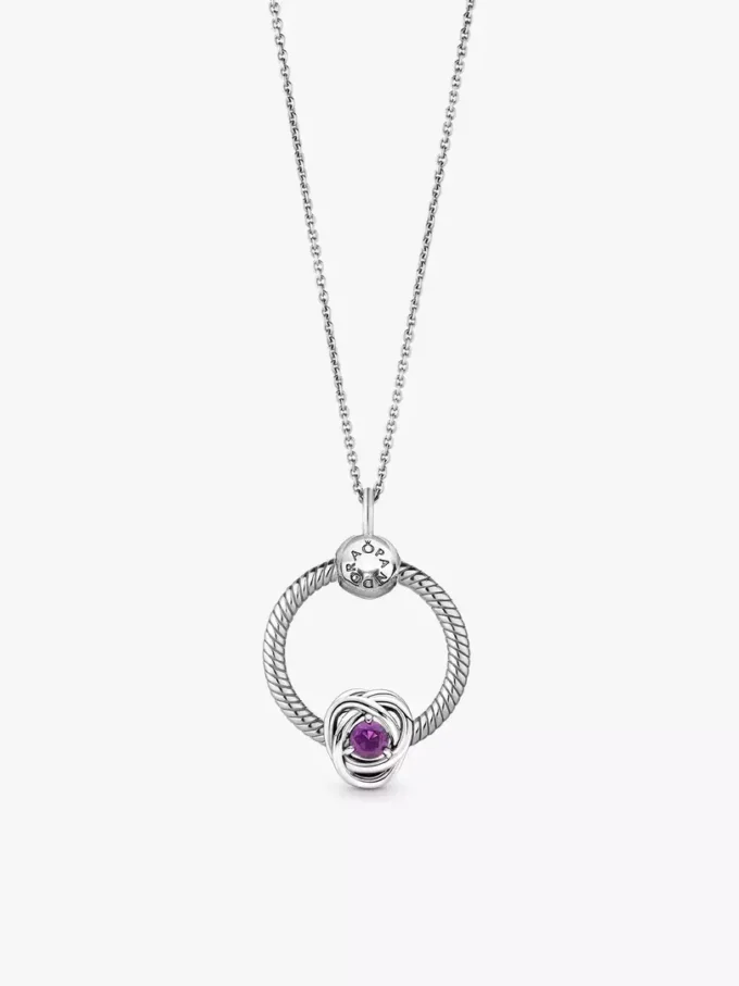 Anhänger-Set „Eternity Circle O Pendant“ mit Geburtsstein für den Februar, 3er-Set Anhänger-Set „Eternity Circle O Pendant“ mit Geburtsstein für den Februar, 3er-Set