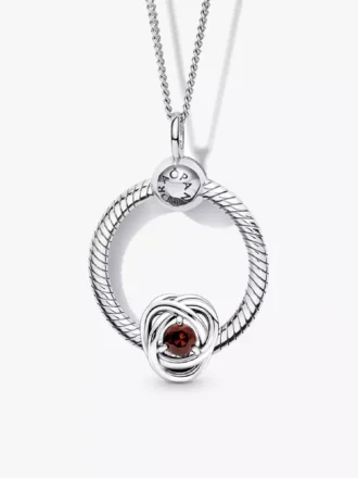 Anhänger-Set „Eternity Circle O Pendant“ mit Geburtsstein für Januar, 3er-Set