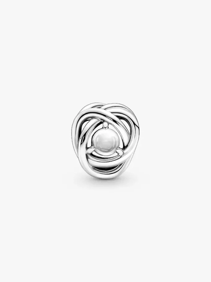 April Clear Eternity Circle Charm aus Sterlingsilber April Clear Eternity Circle Charm aus Sterlingsilber