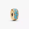 Aquablauer Clip Charm, 14 Karat vergoldet Aquablauer Clip Charm, 14 Karat vergoldet