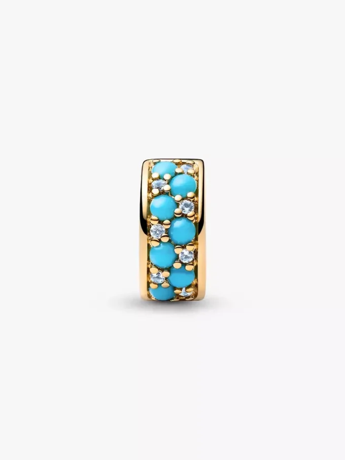 Aquablauer Clip Charm, 14 Karat vergoldet Aquablauer Clip Charm, 14 Karat vergoldet