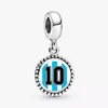 Argentinien #10 Fußball-Charm aus Sterlingsilber Argentinien #10 Fußball-Charm aus Sterlingsilber