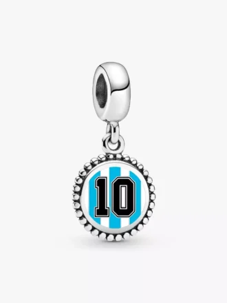 Argentinien #10 Fußball-Charm aus Sterlingsilber Argentinien #10 Fußball-Charm aus Sterlingsilber