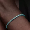 Armband mit blauer Kordel und Snake Chain aus Sterlingsilber Armband mit blauer Kordel und Snake Chain aus Sterlingsilber