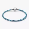 Armband mit blauer Kordel und Snake Chain aus Sterlingsilber Armband mit blauer Kordel und Snake Chain aus Sterlingsilber
