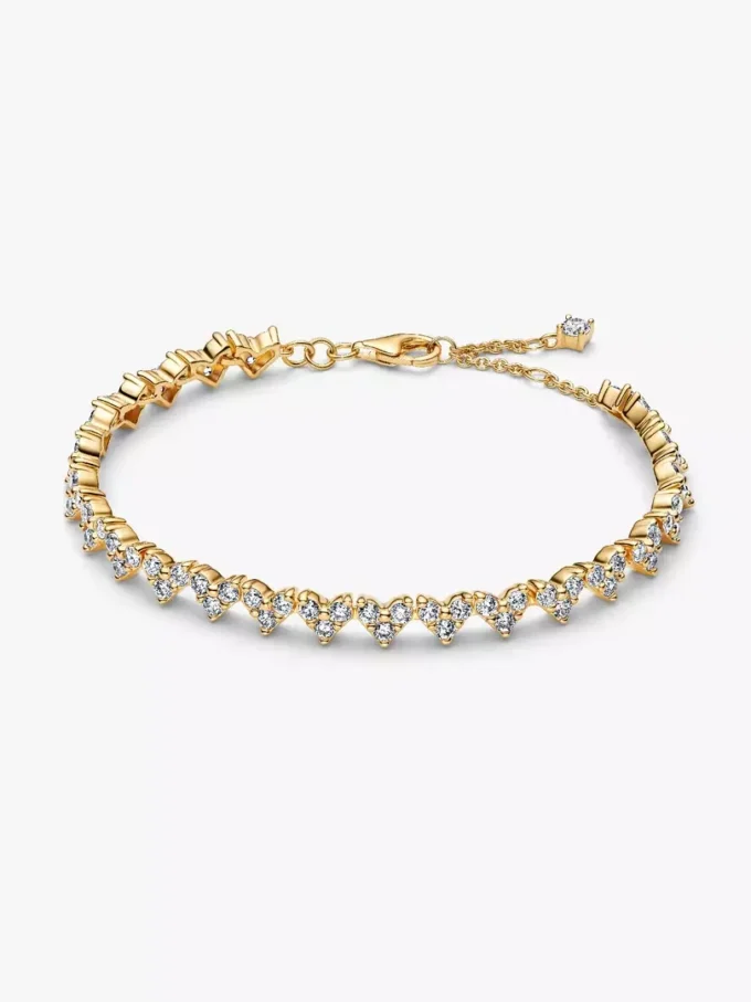 Armband mit dreifachem Steinhart 14-karätige Vergoldung Armband mit dreifachem Steinhart 14-karätige Vergoldung