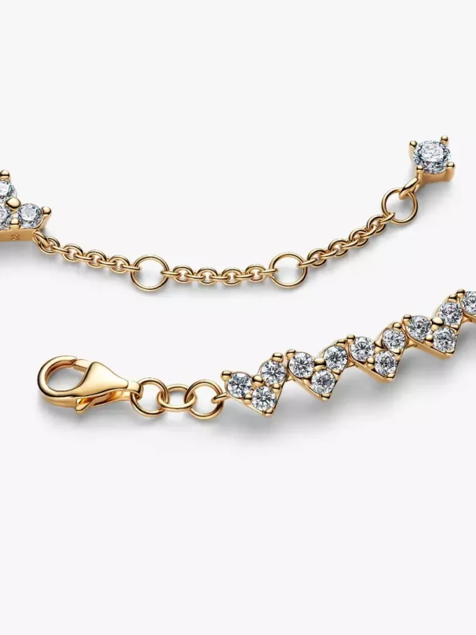 Armband mit dreifachem Steinhart 14-karätige Vergoldung Armband mit dreifachem Steinhart 14-karätige Vergoldung