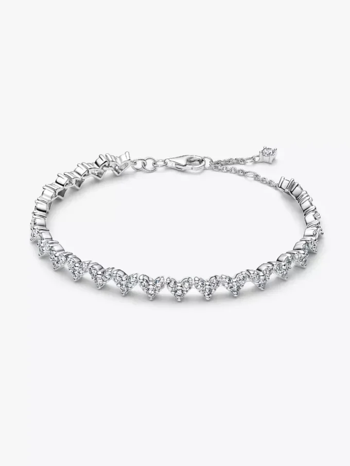 Armband mit dreifachem Steinherz aus Sterlingsilber Armband mit dreifachem Steinherz aus Sterlingsilber