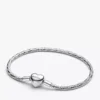 Armband mit facettierter Snake Chain und Herzverschluss aus Sterlingsilber Armband mit facettierter Snake Chain und Herzverschluss aus Sterlingsilber