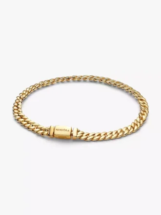 Armband mit kubanischer Kette, 14-karätig vergoldet Armband mit kubanischer Kette, 14-karätig vergoldet