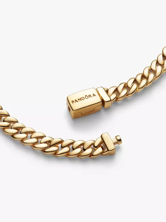 Armband mit kubanischer Kette, 14-karätig vergoldet Armband mit kubanischer Kette, 14-karätig vergoldet