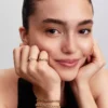 Armband mit kubanischer Kette, 14-karätig vergoldet Armband mit kubanischer Kette, 14-karätig vergoldet