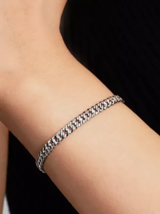Armband mit kubanischer Kette aus Sterlingsilber Armband mit kubanischer Kette aus Sterlingsilber