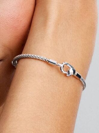 Armband mit Nietenverschluss und Kette – Sterlingsilber Armband mit Nietenverschluss und Kette – Sterlingsilber