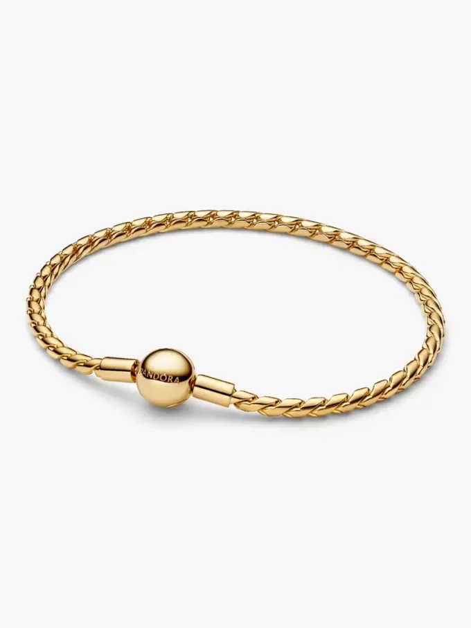 Armband mit rundem Verschluss und Flügelkette, 14-karätig vergoldet Armband mit rundem Verschluss und Flügelkette, 14-karätig vergoldet