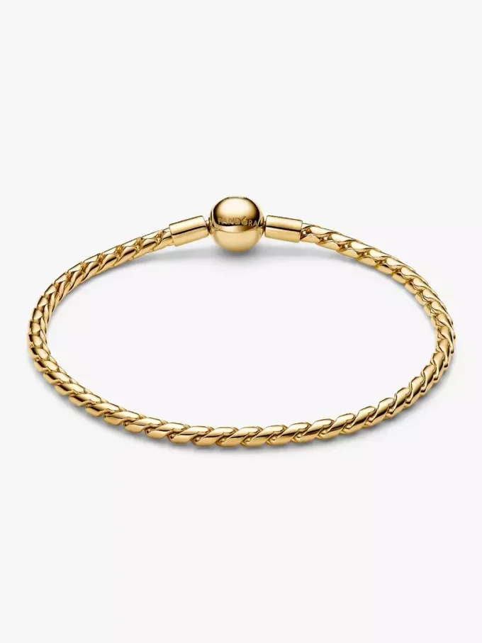 Armband mit rundem Verschluss und Flügelkette, 14-karätig vergoldet Armband mit rundem Verschluss und Flügelkette, 14-karätig vergoldet