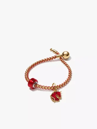 Armband-Set aus rotem Murano Glass & Feuerpferd 3er-Set Armband-Set aus rotem Murano Glass & Feuerpferd 3er-Set