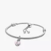 Armband-Set mit opalisierendem Herz-Dangle Charm für Mütter, 2er-Set Armband-Set mit opalisierendem Herz-Dangle Charm für Mütter, 2er-Set