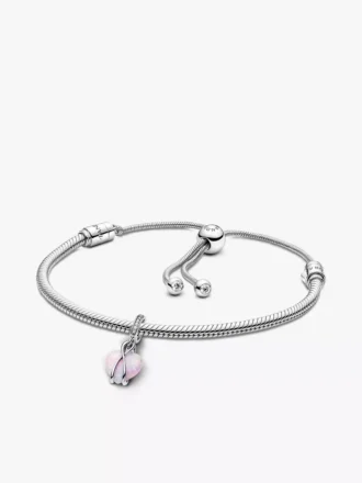 Armband-Set mit opalisierendem Herz-Dangle Charm für Mütter, 2er-Set Armband-Set mit opalisierendem Herz-Dangle Charm für Mütter, 2er-Set