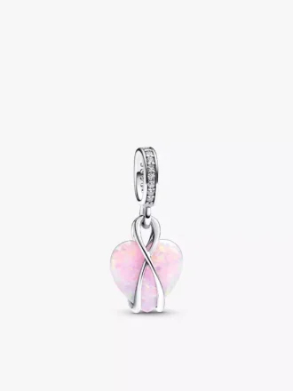 Armband-Set mit opalisierendem Herz-Dangle Charm für Mütter, 2er-Set Armband-Set mit opalisierendem Herz-Dangle Charm für Mütter, 2er-Set