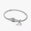 Armbandset mit zwei doppelten Dangle Charms „Weiße Rose in voller Blüte“ (2er-Set) Armbandset mit zwei doppelten Dangle Charms „Weiße Rose in voller Blüte“ (2er-Set)