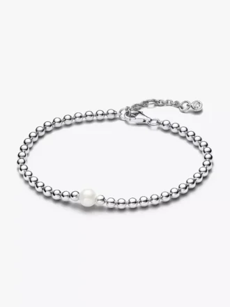 Armbänder aus behandelten Süßwasser-Zuchtperlen und Perlen in Sterlingsilber Armbänder aus behandelten Süßwasser-Zuchtperlen und Perlen in Sterlingsilber