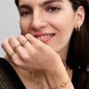 Armbänder mit organisch geformtem Pavé-Kreis und behandelter Süßwasser-Zuchtperle – 14-karätige Vergoldung