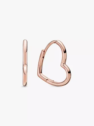 Asymmetrische Herz-Ohrringe, 14 Karat Roségold-Beschichtung