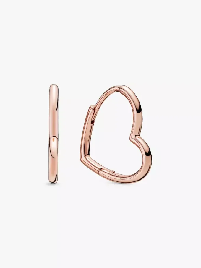Asymmetrische Herz-Ohrringe, 14 Karat Roségold-Beschichtung Asymmetrische Herz-Ohrringe, 14 Karat Roségold-Beschichtung