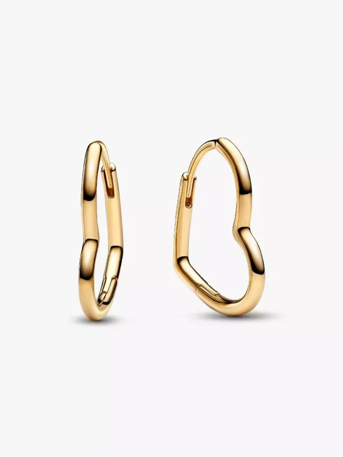 Asymmetrische Herz-Ohrringe, 14 Karat vergoldet Asymmetrische Herz-Ohrringe, 14 Karat vergoldet