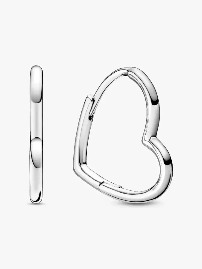 Asymmetrische Herz-Ohrringe aus Sterlingsilber Asymmetrische Herz-Ohrringe aus Sterlingsilber