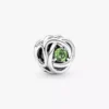 August Spring Green Eternity Circle Charm aus Sterlingsilber