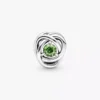 August Spring Green Eternity Circle Charm aus Sterlingsilber