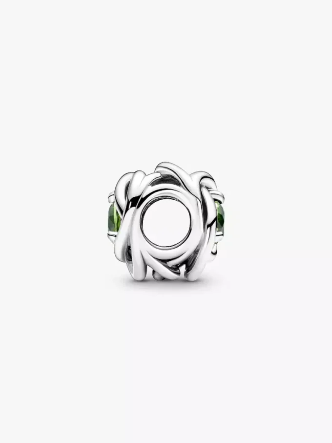 August Spring Green Eternity Circle Charm aus Sterlingsilber