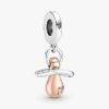 Baby-Schnuller-Dangle Charm – Sterlingsilber, 14 Karat Roségold-Beschichtung