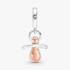 Baby-Schnuller-Dangle Charm – Sterlingsilber, 14 Karat Roségold-Beschichtung