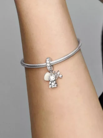 Baby-Teddybär-Dangle Charm aus Sterlingsilber