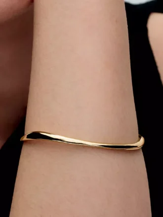 Bangle in organischer Form, 14-karätig vergoldet
