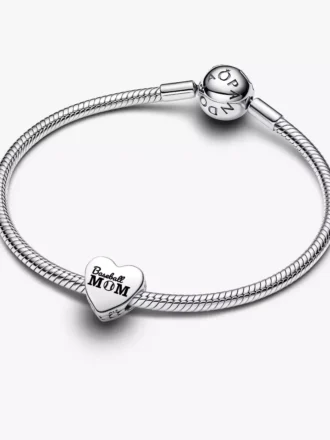 Baseball-Mom-Herz-Charm aus Sterlingsilber